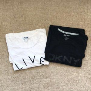 Old Navy S white top/DKNY black T-shirt